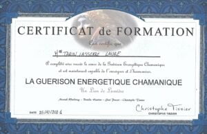 certificat de formation de Laure Tarin à la guérison énergétique chamanique